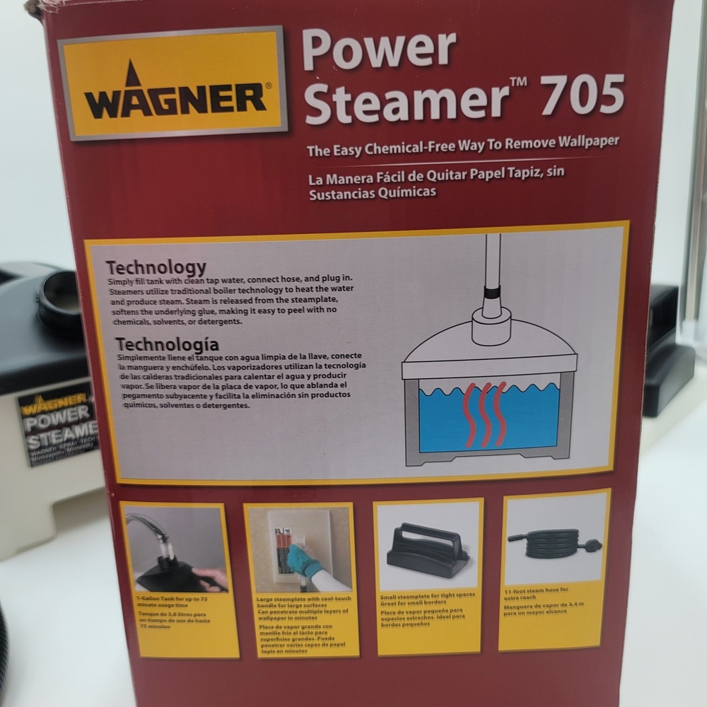 Wagner Power Steamer 705 Wallpaper Remover 1 Gallon 1500W Chemical-Free Portable - Picture 9 of 12